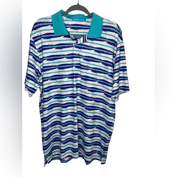 Roadies 90s Retro Colorway Golf Polo Shirt - Men's Size Medium - Picture 1 of 5